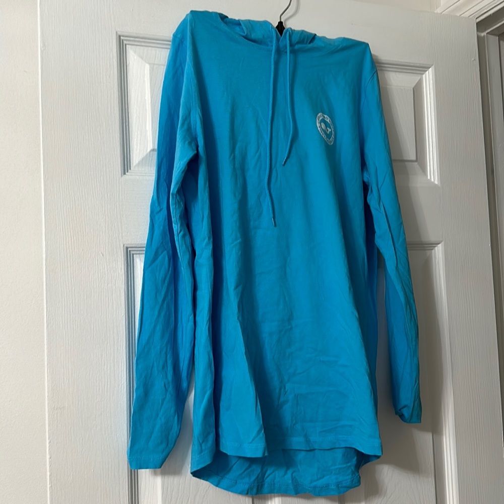 Vineyard vines sky blue cotton hooded long sleeve